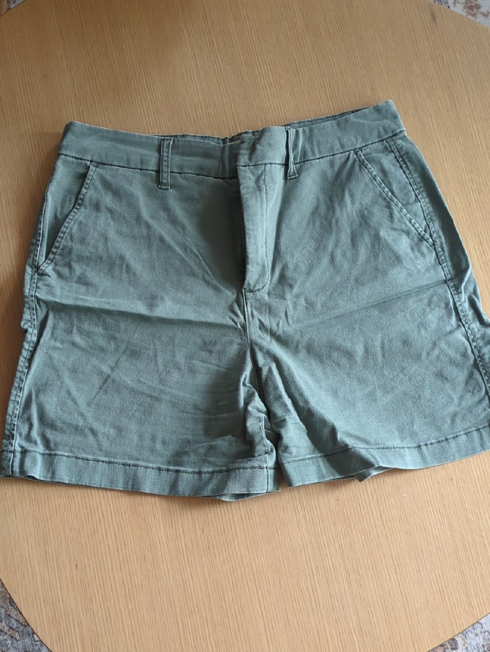 Anne Klein Olive Green Cotton Bermuda Shorts